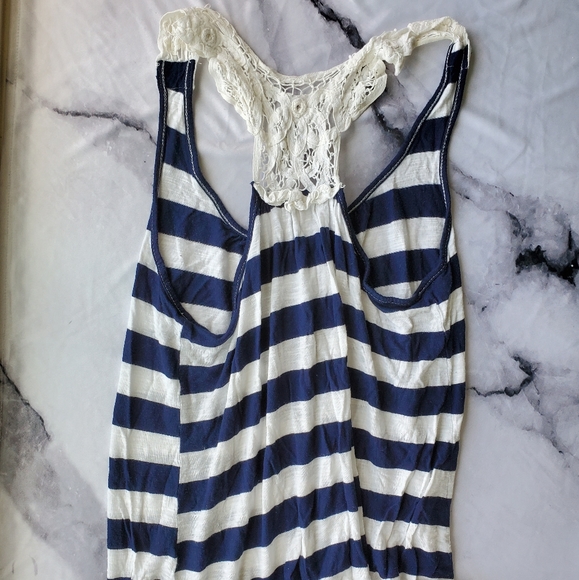 delia's white and navy blue tank top - Picture 3 of 5